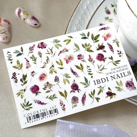 IBDI Flower nail decals / sliders #Colorful 147