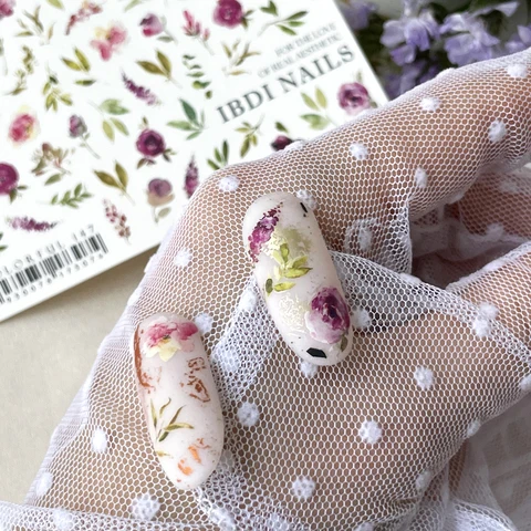 IBDI Flower nail decals / sliders #Colorful 147