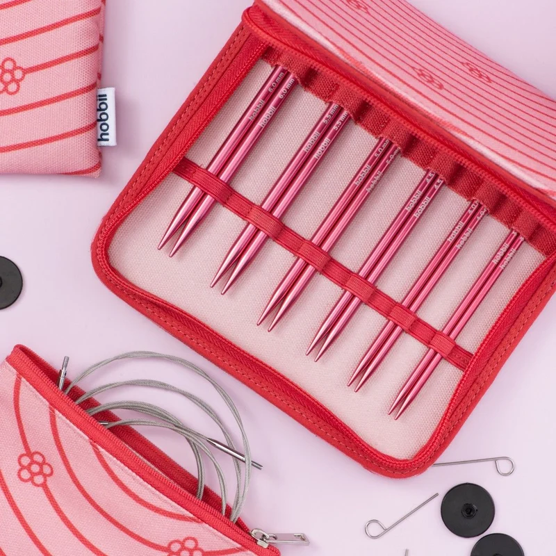 Stellar austauschbares Rundstricknadel-Set Deluxe – Coral