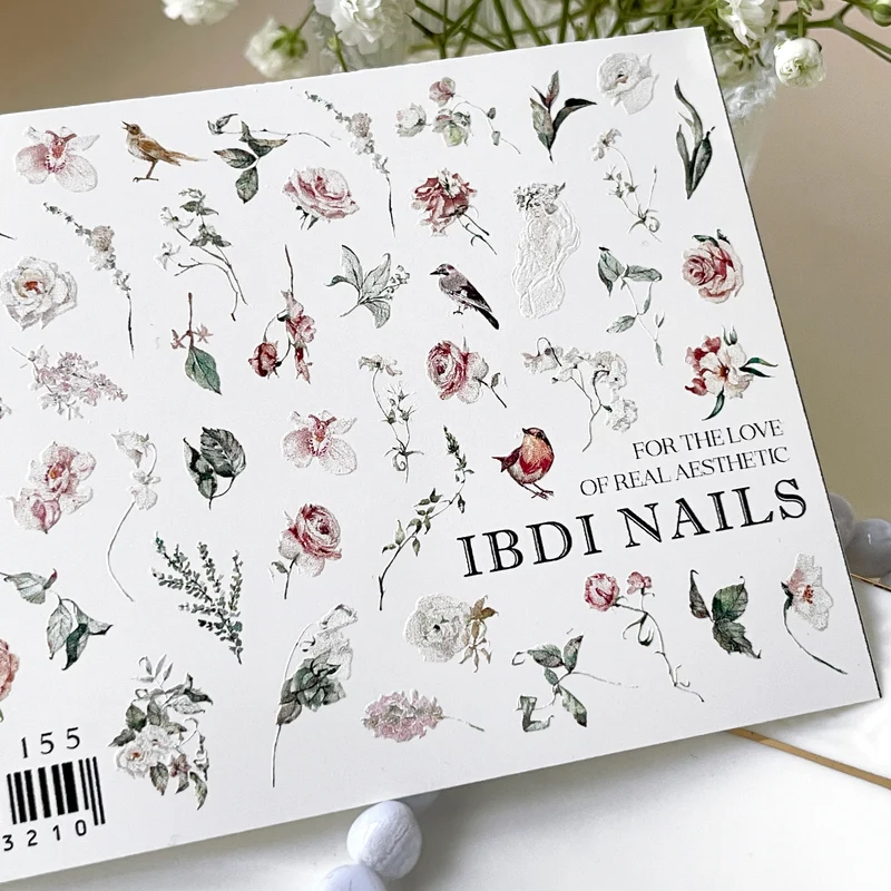 IBDI Flower nail decals / sliders #Colorful 155