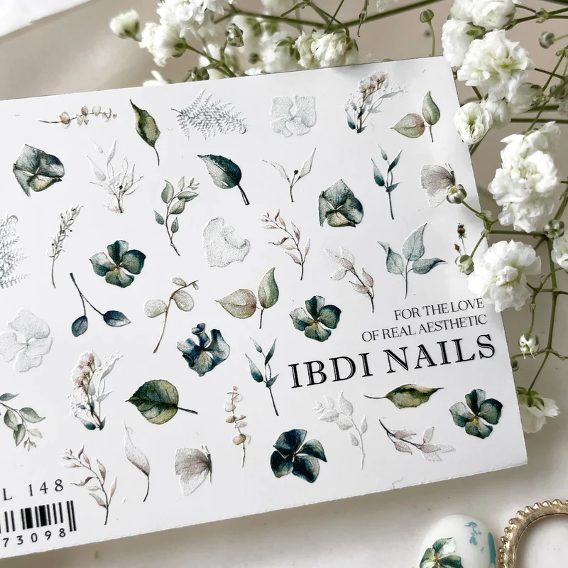 IBDI Flower nail decals / sliders #Colorful 148