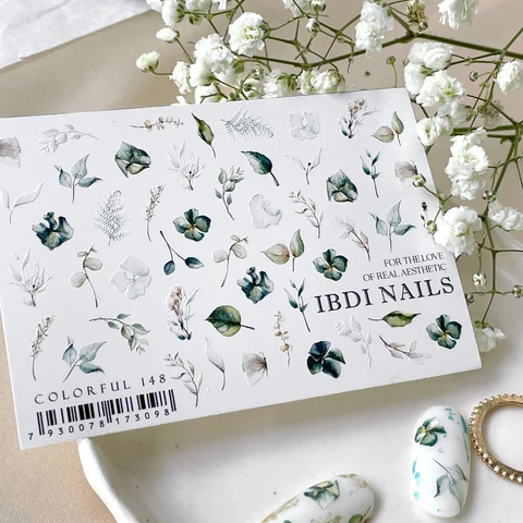 IBDI Flower nail decals / sliders #Colorful 148