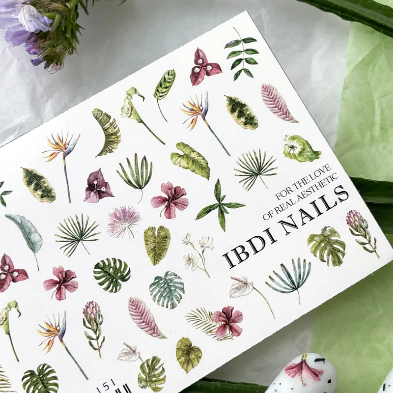 IBDI Flower nail decals / sliders #Colorful 151