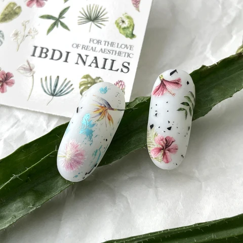 IBDI Flower nail decals / sliders #Colorful 151
