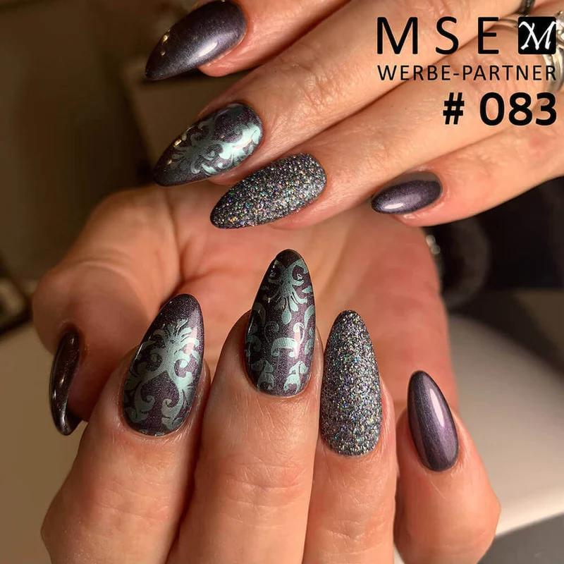 #083 Premium-EFFEKT Color Gel 5ml Schwarz mit rosa/grün changierendem Perleffekt