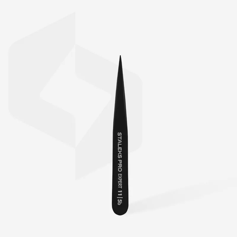 STALEKS PRO Expert 11 type 5 black lash and brow tweezers or manicure nail tools TE-11-5b