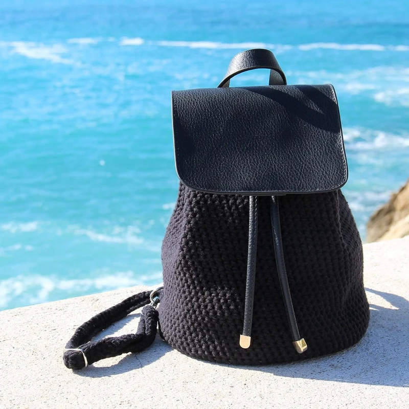 Taschenklappe mit Magnetknopf - Schwarz/Bronze