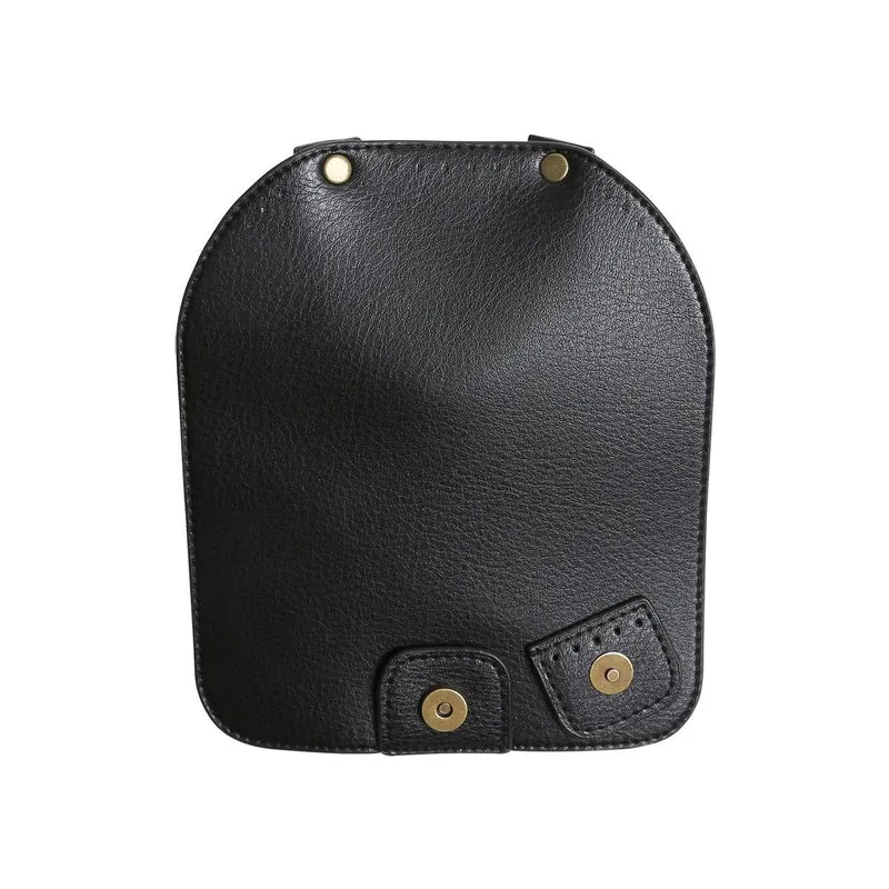 Taschenklappe mit Magnetknopf - Schwarz/Bronze