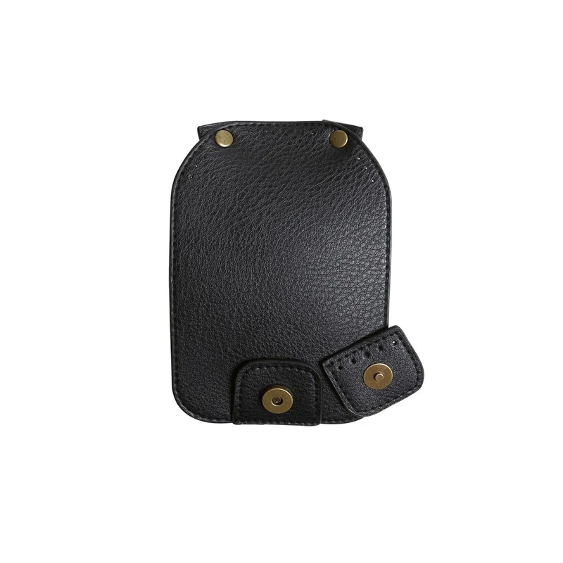 Taschenklappe mit Magnetknopf - Schwarz/Bronze