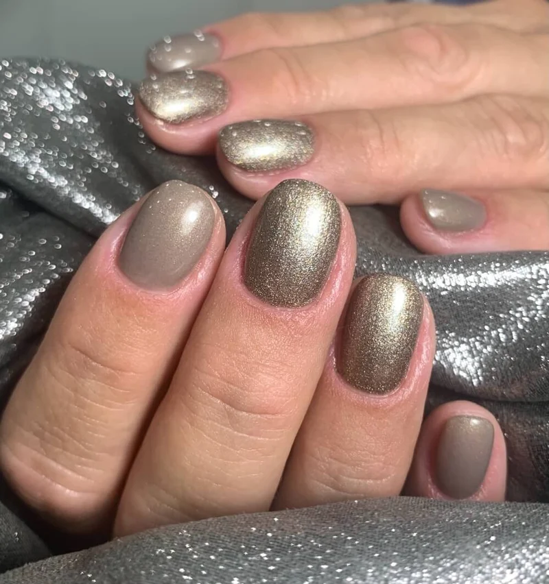 #022 Premium-EFFEKT Color Gel 5ml Elegantes Graubraun mit gold/grünem Perlglanz
