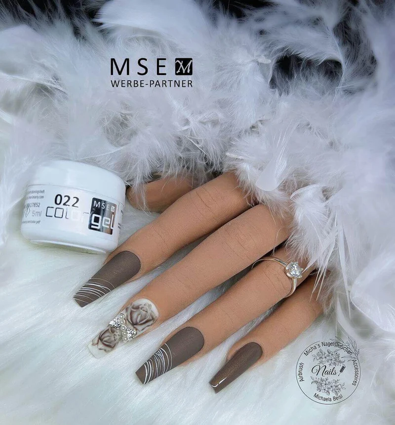 #022 Premium-EFFEKT Color Gel 5ml Elegantes Graubraun mit gold/grünem Perlglanz
