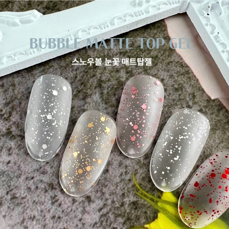 ICEGEL Bubble Matte top coat gel polish 01-05