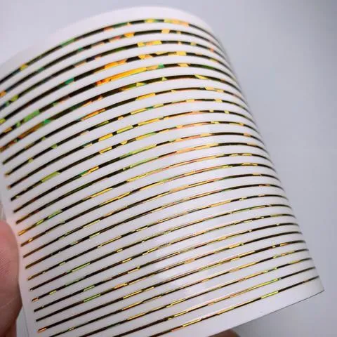 Gold holographic lines for nail art