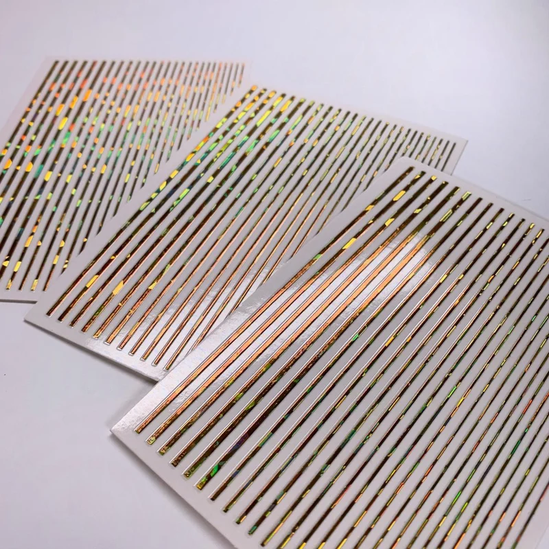 Gold holographic lines for nail art
