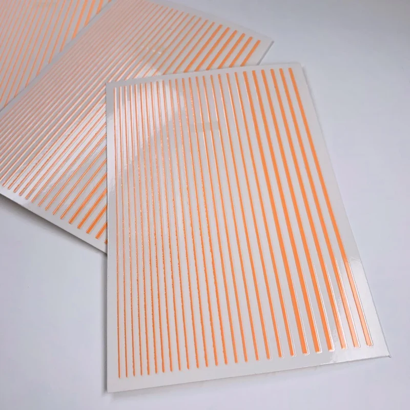 Orange lines for nail art
