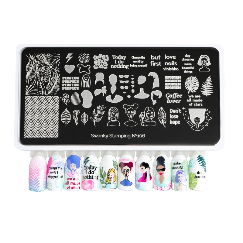 Swanky Stamping Woman nail stamping plates 106