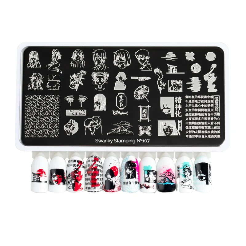 Swanky Stamping anime nail stamping plates 107
