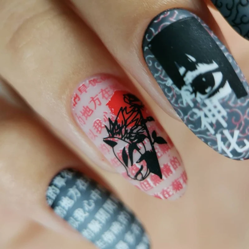 Swanky Stamping anime nail stamping plates 107
