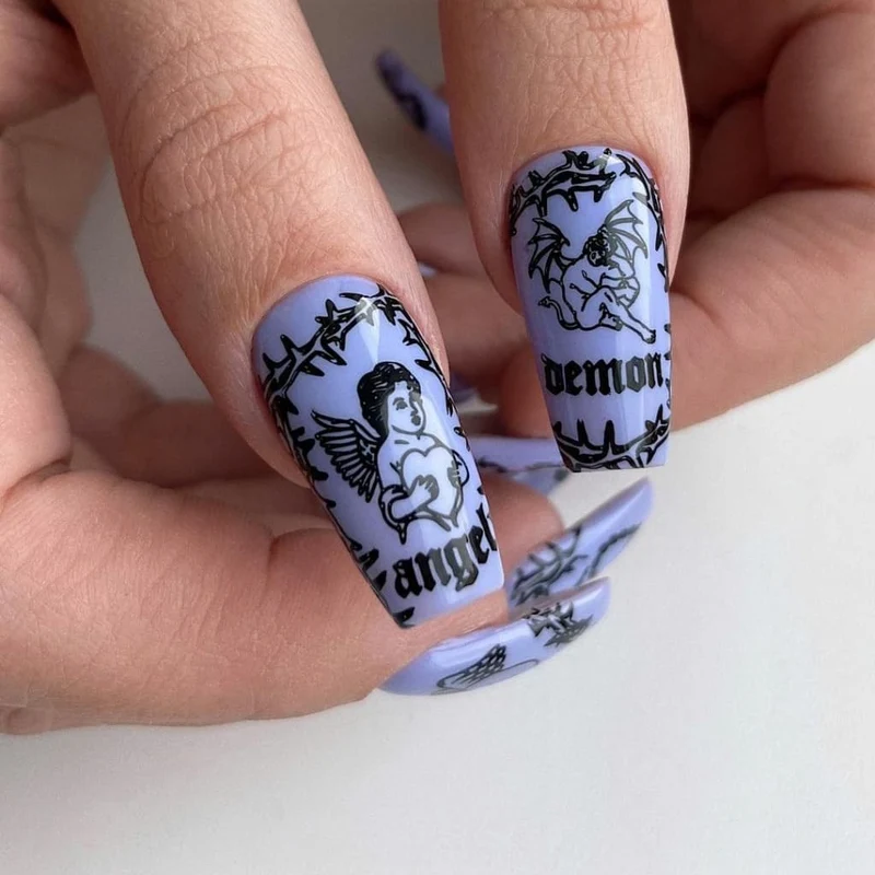 Swanky Stamping Angel nail stamping plates 102