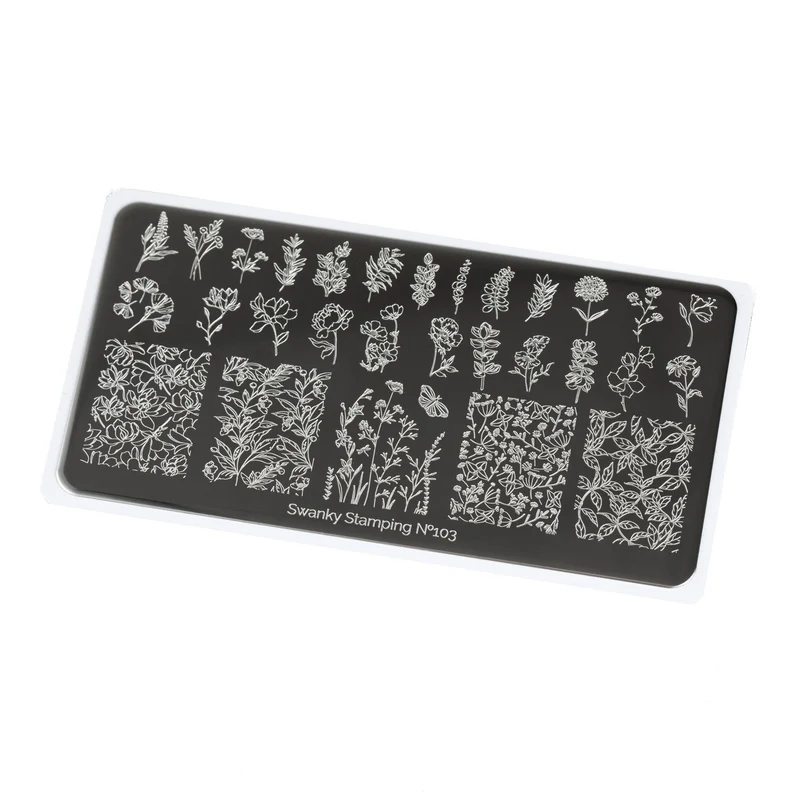 Swanky Stamping Flower pattern nail stamping plates 103