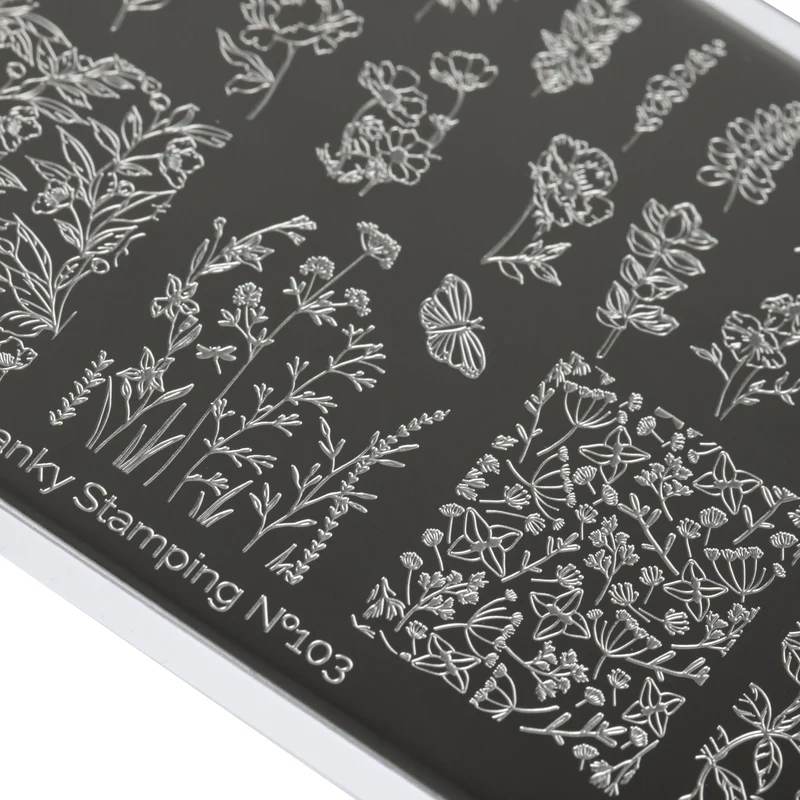 Swanky Stamping Flower pattern nail stamping plates 103