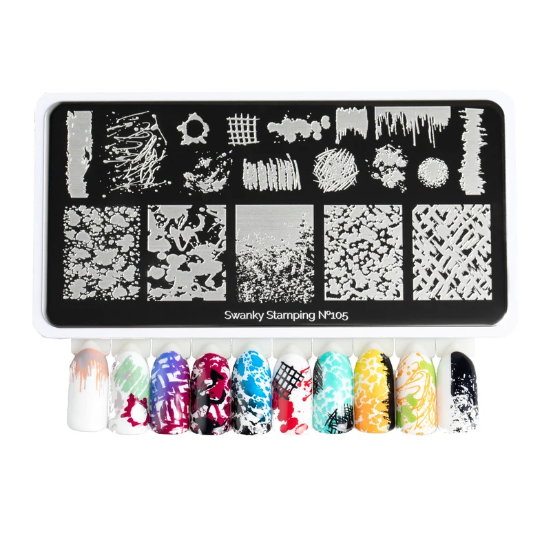 Swanky Stamping Abstract pattern nail stamping plates 105