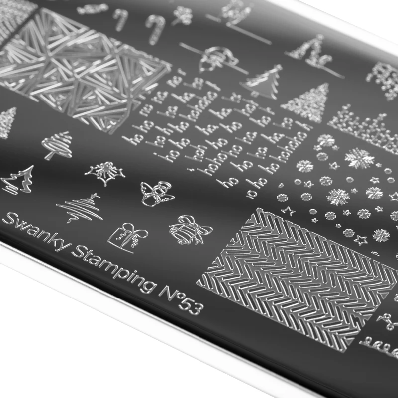 Swanky Stamping Snowflake. Holiday, Christmas tree nail stamping plates 053