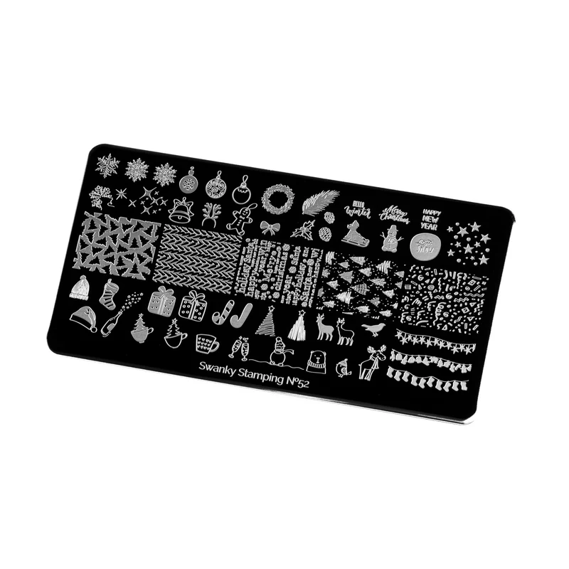 Swanky Stamping Snowflake. Holiday, Christmas nail stamping plates 052