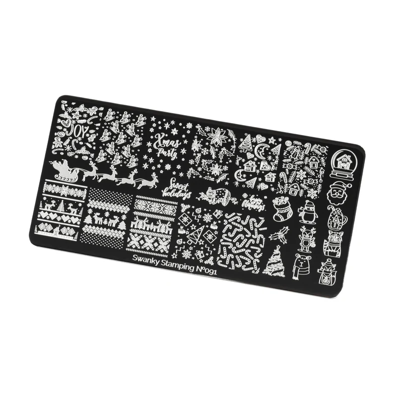 Swanky Stamping Snowflake. Holiday, Christmas nail stamping plates 091