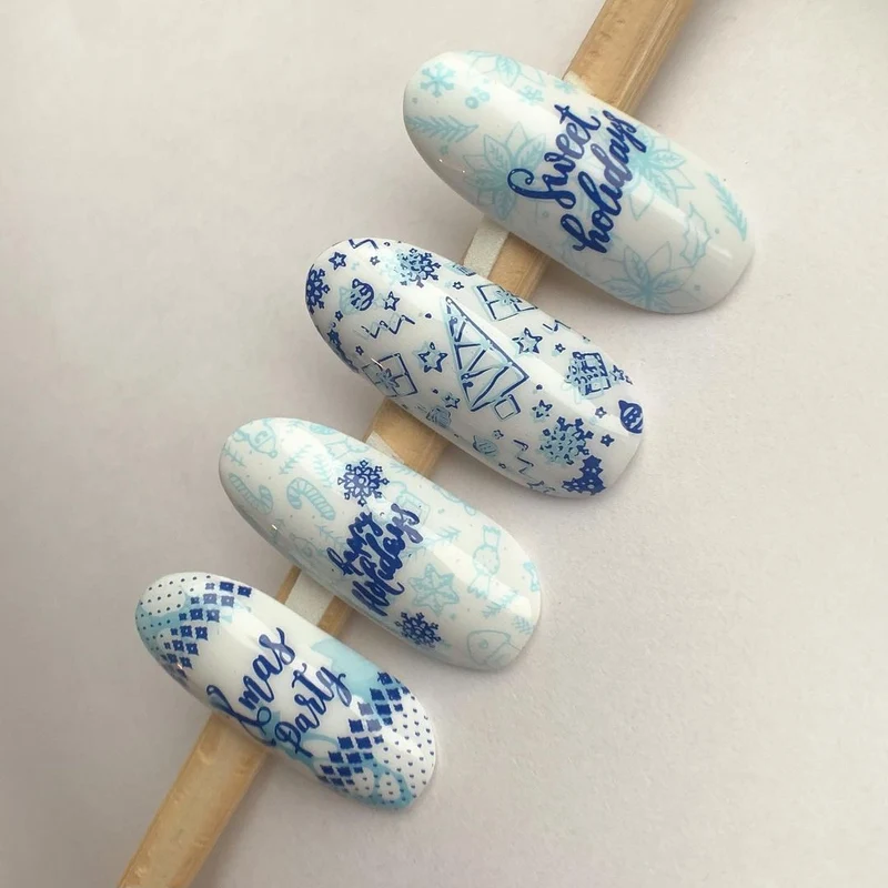 Swanky Stamping Snowflake. Holiday, Christmas nail stamping plates 091