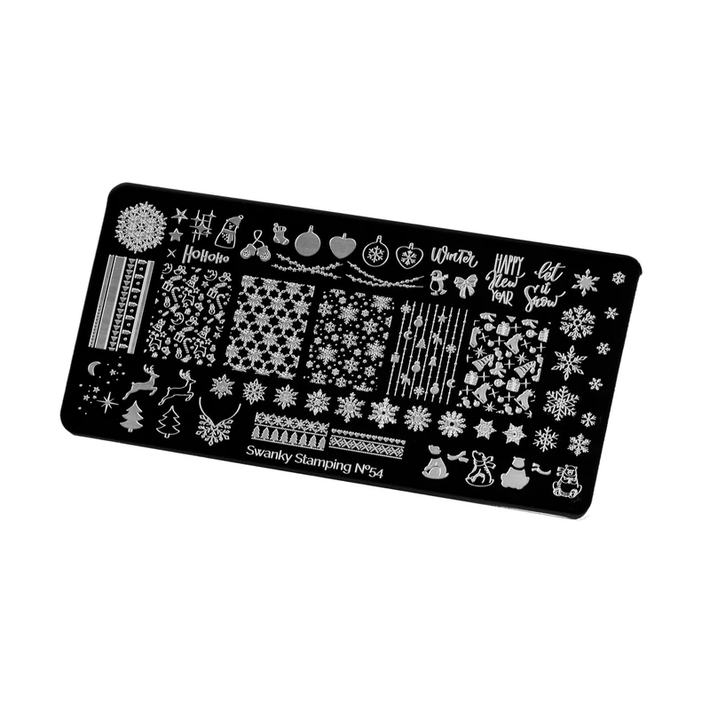 Swanky Stamping Snowflake. Christmas nail stamping plates 054