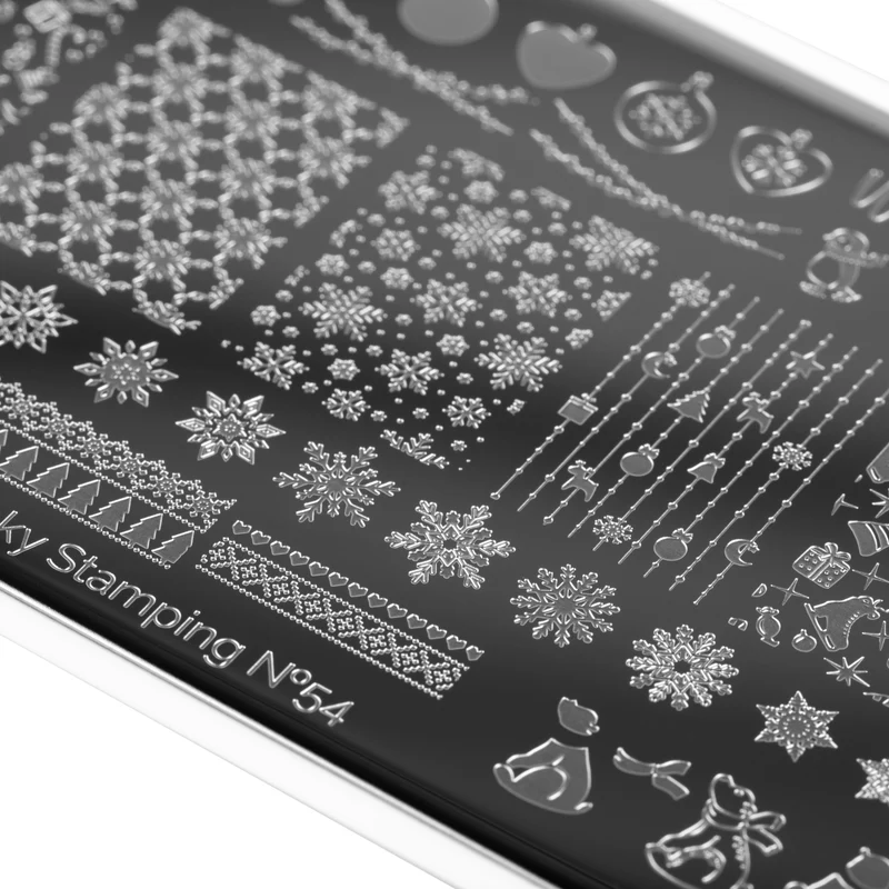 Swanky Stamping Snowflake. Christmas nail stamping plates 054