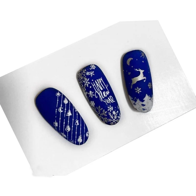 Swanky Stamping Snowflake. Christmas nail stamping plates 054
