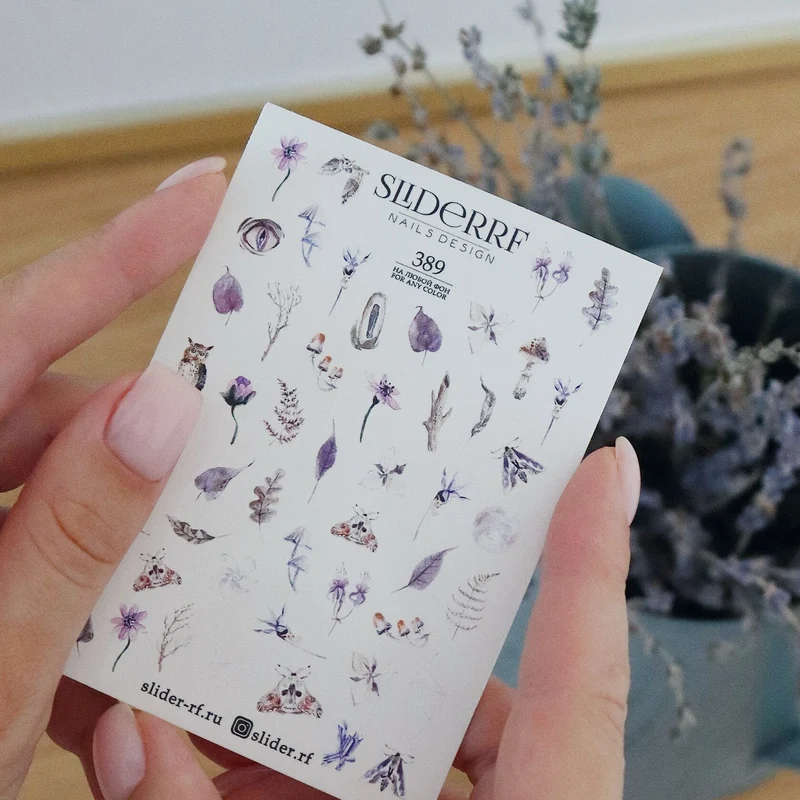 Slider.RF Leaf and flower nail decals / sliders 389