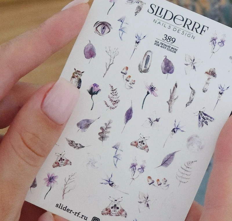 Slider.RF Leaf and flower nail decals / sliders 389