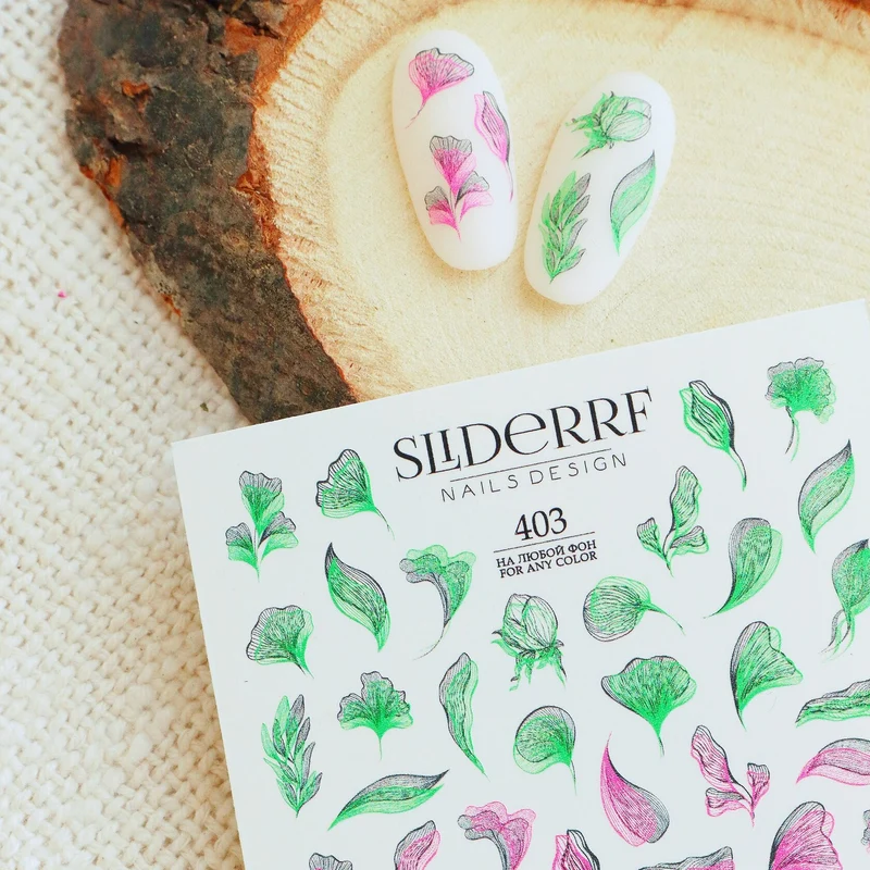 Slider.RF Abstract leaf nail decals / sliders 403