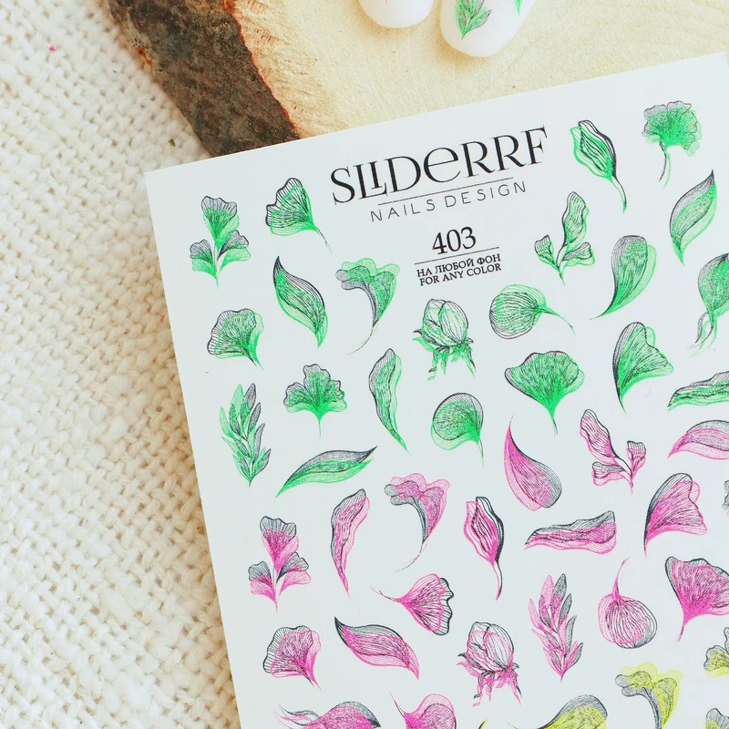 Slider.RF Abstract leaf nail decals / sliders 403