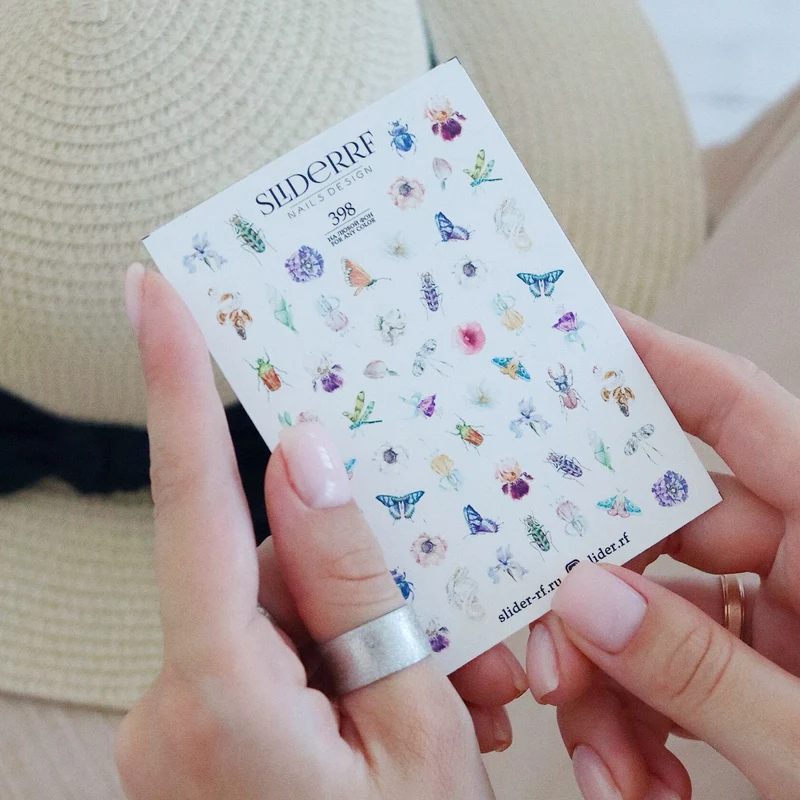 Slider.RF Flower nail decals / sliders 398
