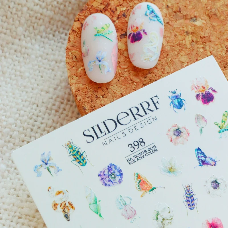 Slider.RF Flower nail decals / sliders 398