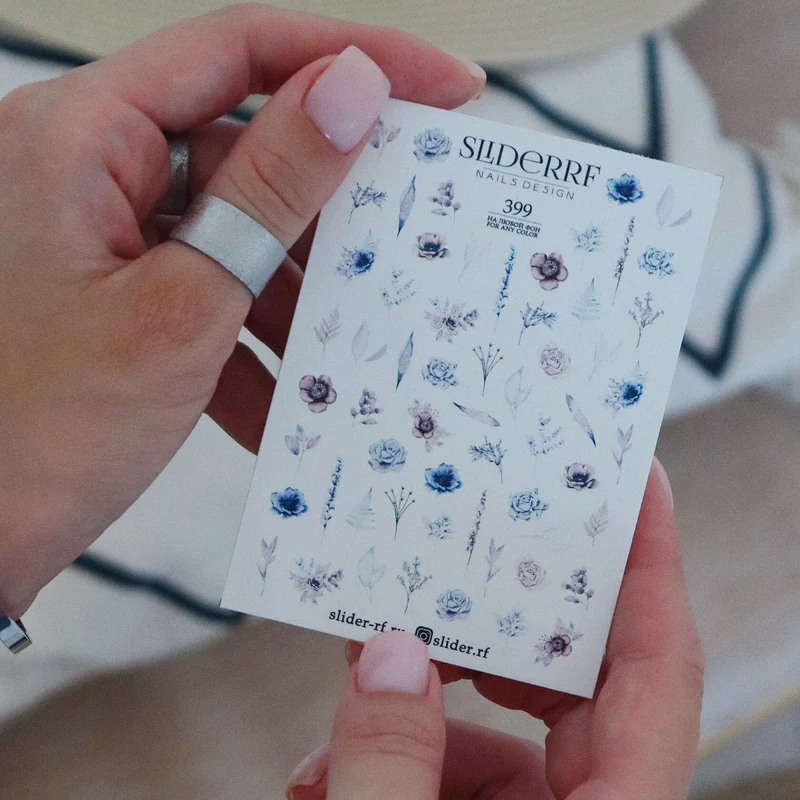 Slider.RF Flower nail decals / sliders 399