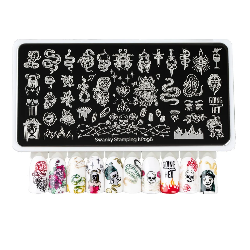Swanky Stamping Snake nail stamping plates 096