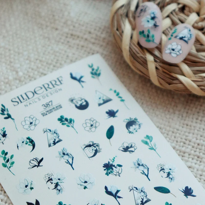 Slider.RF Flower nail decals / sliders 387