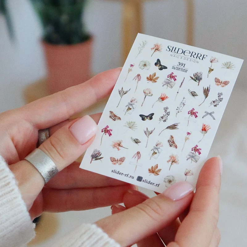 Slider.RF Flower nail decals / sliders 391