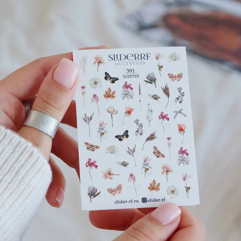 Slider.RF Flower nail decals / sliders 391