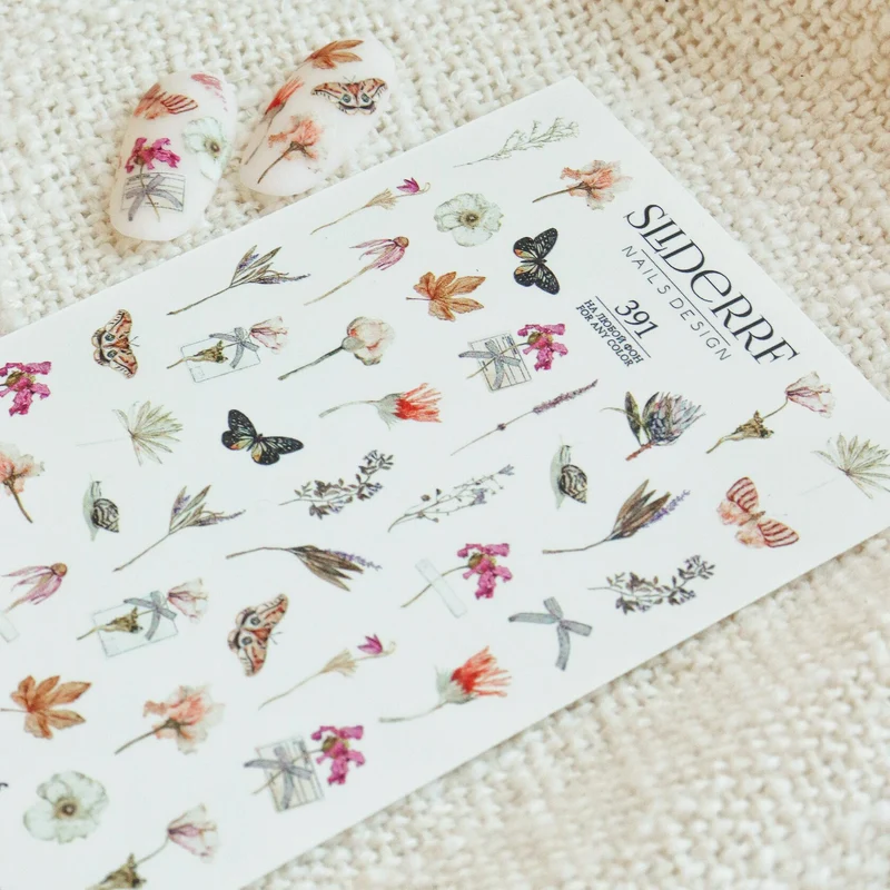 Slider.RF Flower nail decals / sliders 391