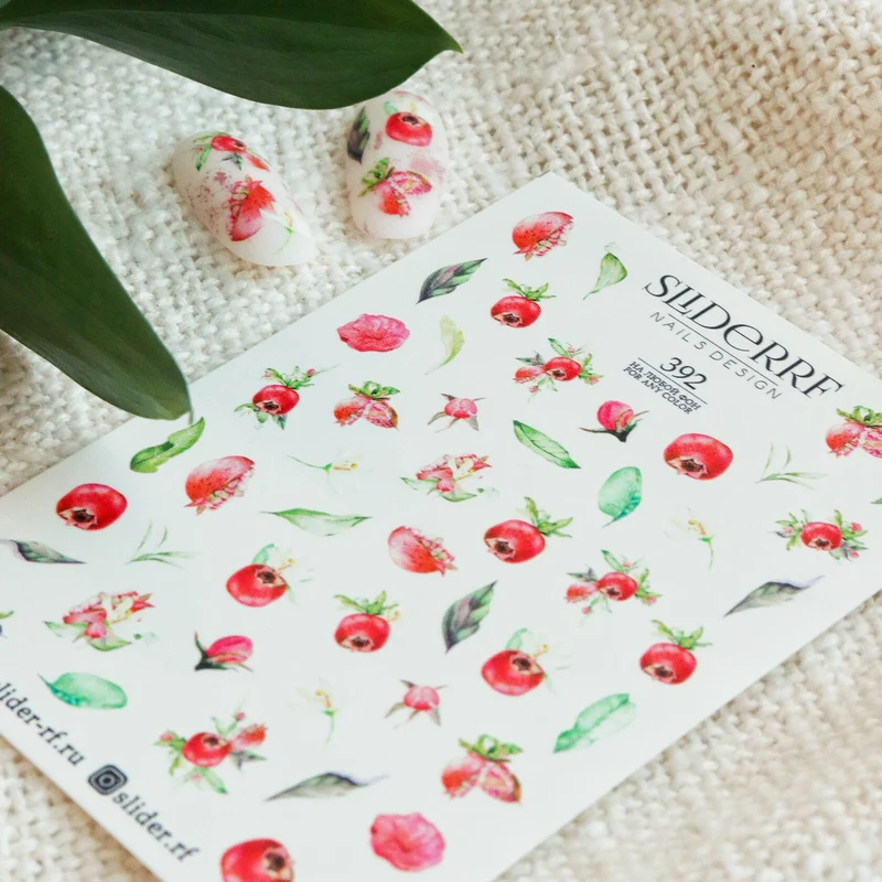 Slider.RF Pomegranate nail decals / sliders 392