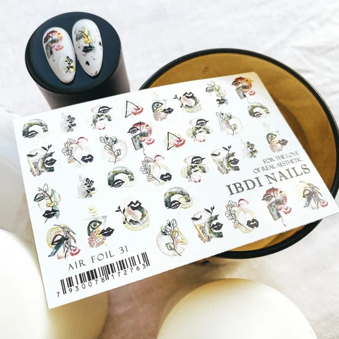 IBDI Abstract nail decals / sliders #Air foil 31
