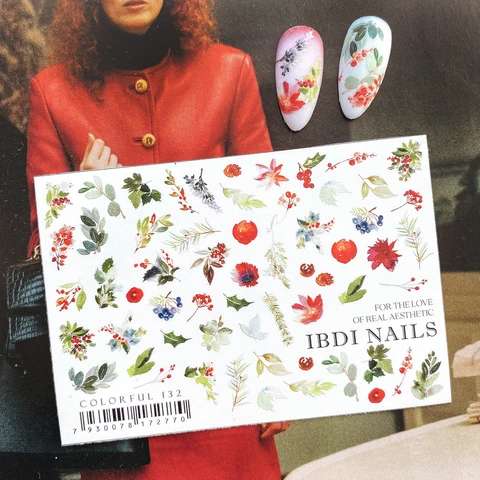 IBDI Winter, Christmas, Mistletoe nail decals / sliders #Colorful 132