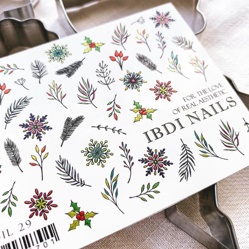 IBDI Winter, Snowflake nail decals / sliders #Air foil 29