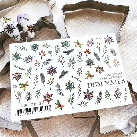 IBDI Winter, Snowflake nail decals / sliders #Air foil 29